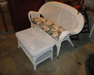 Wicker Sofa and Table