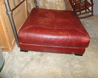 Contempo Leather Ottoman