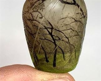 Rare Daum Nancy "Rain Scene" Miniature Vase - Lot 107