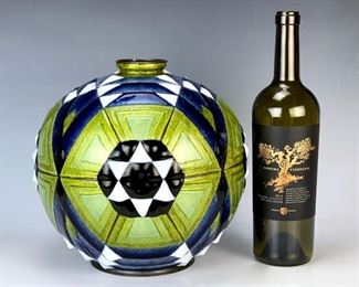 Large Art Deco Enamel Vase by Marty Faure - Lot 132a