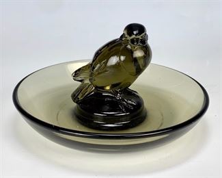 R. Lalique Smokey Topaz "Moineau" Ring Tray - Lot 83