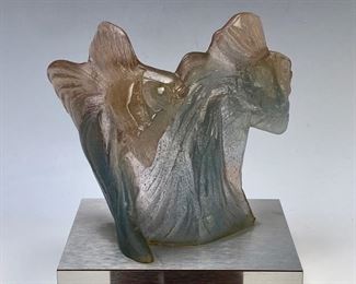 Daum France "Golden Cyprins" Pate de Verre - Lot 89a