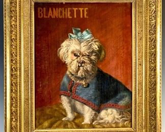 "Blanchette" French Dog Painting C.1880 - Lot 81a