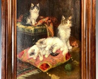 Jules Leroy (1833-1865) "Portrait of 4 Cats" - Lot 149a