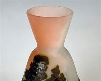 Galle (1904-1936) Scenic 3 Color Cameo Glass Vase - Lot 140