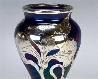 Vandermark Studio Sterling Overlay Corset Vase - Lot 56a