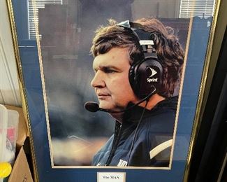 Framed picture of Coach Johnson when he coached the Naval Academy.