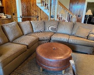 Beautiful brown group sofas and leather storage items