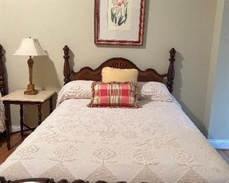 One of a pair of very nice antique beds