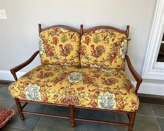 Rush seat with pillows bench