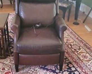 Leather power chair