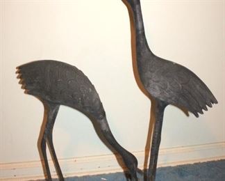 Cast Iron Crane Statues