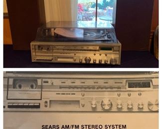 Vintage Sears Stereo with Speakers