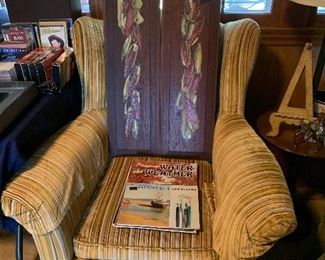 Upholstered Chair & Wall Decor