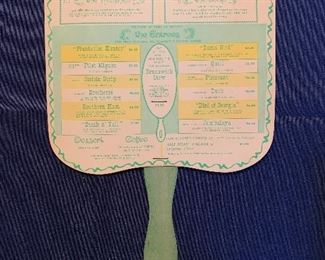 Vintage Pittypat’s Porch Menu Fan