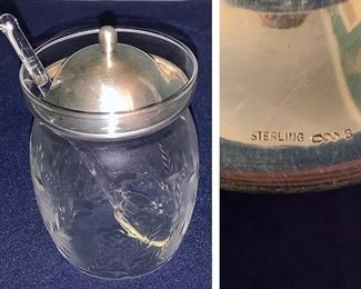 Sterling and Glass Compote Jar