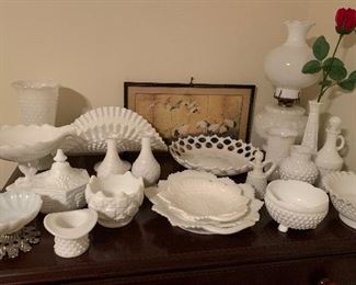 Assorted Milk Glass