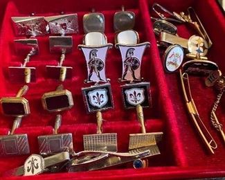 Assorted Vintage Cufflinks and Tie Bars