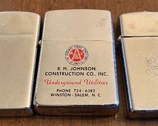 Zippos Including R.H. Johnson Construction Advertising Zippo