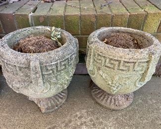 Cement Planters (Greek Key)