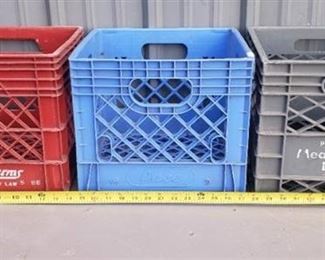 3 Standard size Plastic Milk Crates
