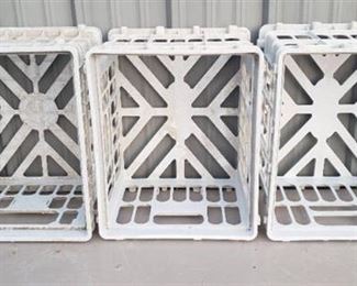 3 Gray Speckled Plastic Crates ~ 17 x 14 x 11.5 in. tall