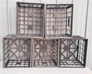 5 Black Plastic Crates ~ 17 x 14 x 10.5 in. tall
