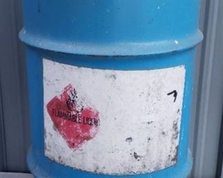 Small Metal Barrel ~ 14 in. diameter x 27 in. tall