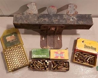 .22 Cal. Ammo and Metal Spring Loaded Target