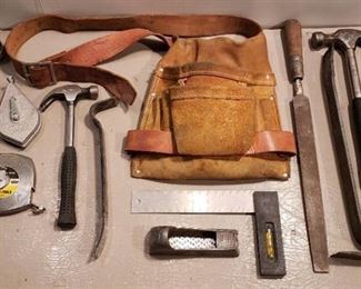 Leather Tool Belt/Bag and Tools