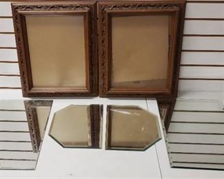 2 Picture Frames (11x14) and 4 Pieces of Beveled Edge Mirrors