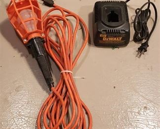 Dewalt Battery Charger and Drop Light ~ works