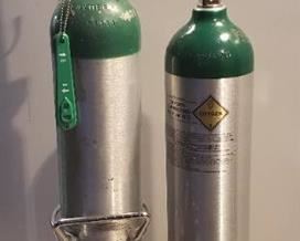 2 Oxygen Cylinders w/1 Pull Along Cart (full)