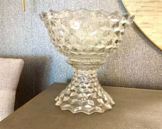 Fostoria tall punch bowl with stand -  beautiful! It has all the original punch glasses. 
