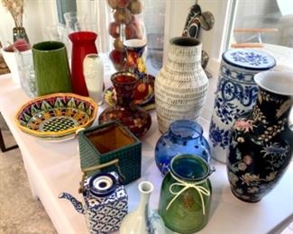 assortment of vases