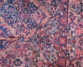 Close up of 11x18 wool Karistan rug