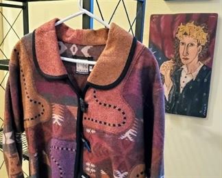 Lots of wool, felted wool clothing pieces. 