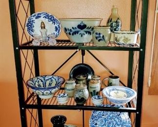 Blue and White Cambridge Pottery, Flow Blue from England, Blue Willow, etc. 