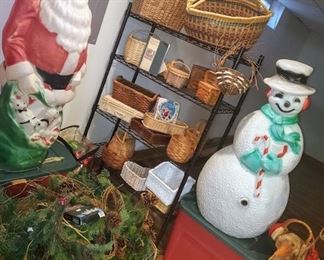 Santa and Snowman Blow Molds, Baskets