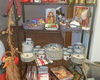 Set of Christmas Dishes, Candles, Music CDs, etc.