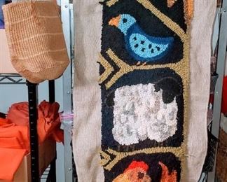 Handmade Fiber Art Wool Hook Rug