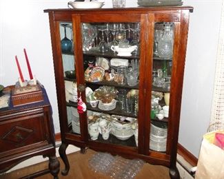 China Display Cabinet filled with vintage items