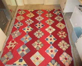 Vintage quilt tops and hand sewn quilts