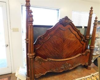 King size head & foot board, no rails, box springs, no mattress