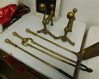 Brass fire place tools