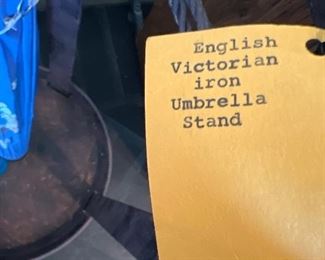 English Victorian iron umbrella stand
