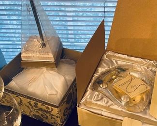 Unused Beverly Clark Wedding Items, Pillow, Basket, Pen Set,  Lenox Unity Candle Set