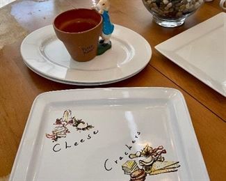 Pottery Barn Cheese and Crackers Platter, Great White Pottery Barn Oval Platters, Beatrix Pottery Clay Pot