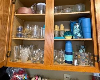Variety of Glasses, and Pop-cycle, Ice Cream Dishes, Shot Glasses 