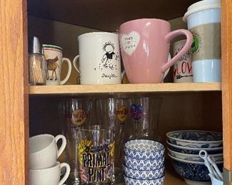 Pottery Barn and Other Mugs and Bowls